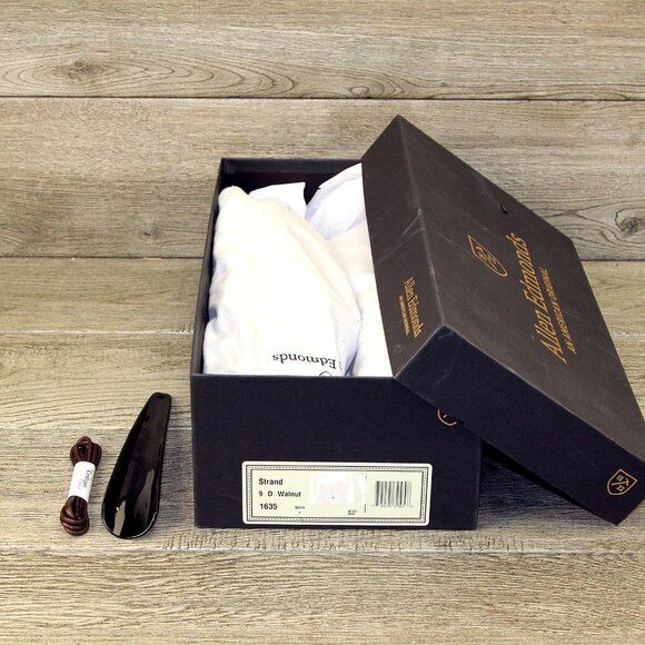 * NIB * $395 Allen Edmonds STRAND Oxford 9 D Walnut * add $15 new Trees - Picture 10 of 13